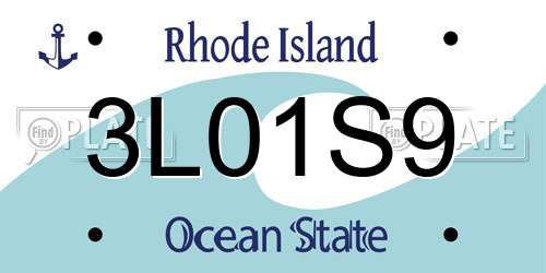 3L01S9 Rhode Island License Plate
