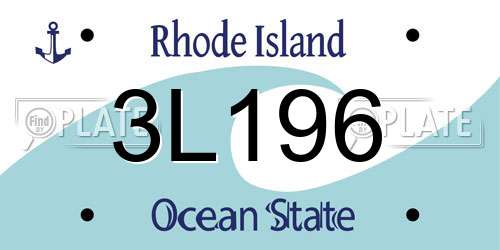 3L196 Rhode Island License Plate