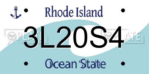 3L20S4 Rhode Island License Plate
