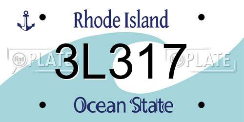 3L317 Rhode Island License Plate