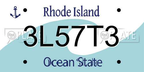 3L57T3 Rhode Island License Plate