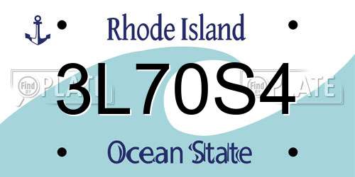 3L70S4 Rhode Island License Plate
