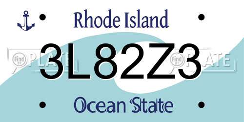 3L82Z3 Rhode Island License Plate