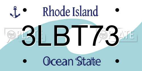 3LBT73 Rhode Island License Plate