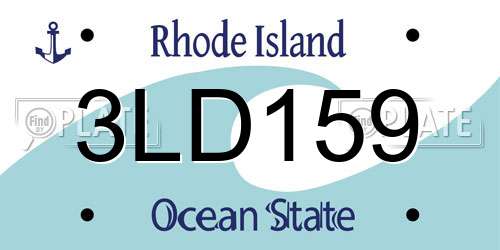 3LD159 Rhode Island License Plate