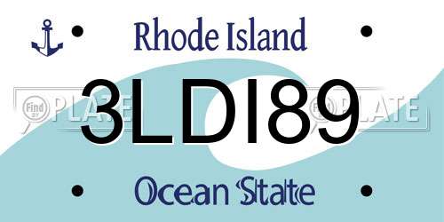 3LDI89 Rhode Island License Plate