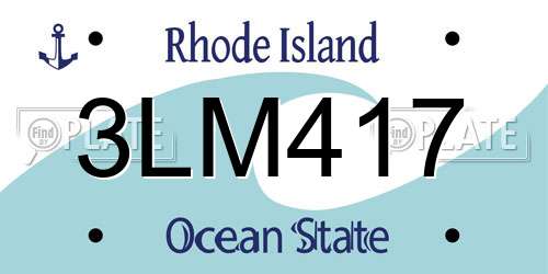 3LM417 Rhode Island License Plate