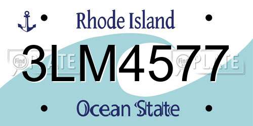 3LM4577 Rhode Island License Plate
