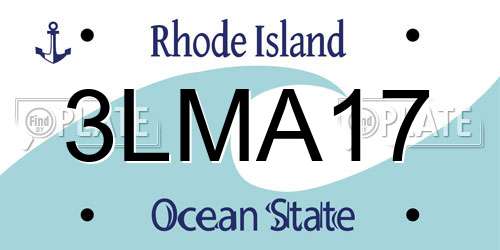 3LMA17 Rhode Island License Plate