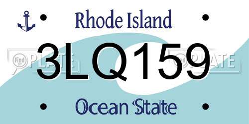 3LQ159 Rhode Island License Plate