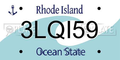 3LQI59 Rhode Island License Plate