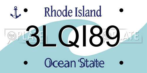 3LQI89 Rhode Island License Plate