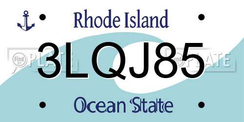 3LQJ85 Rhode Island License Plate
