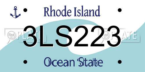 3LS223 Rhode Island License Plate