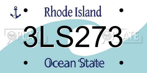 3LS273 Rhode Island License Plate