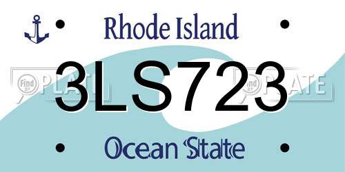 3LS723 Rhode Island License Plate