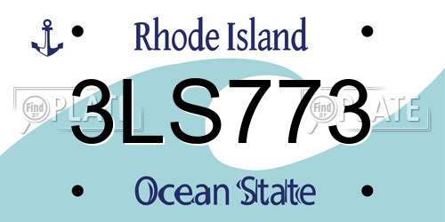 3LS773 Rhode Island License Plate