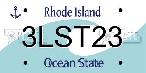 3LST23 Rhode Island License Plate