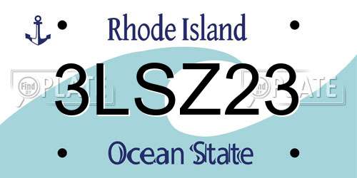 3LSZ23 Rhode Island License Plate