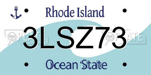 3LSZ73 Rhode Island License Plate