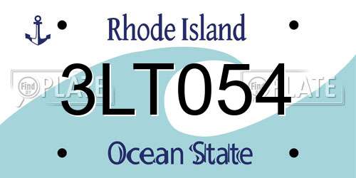 3LT054 Rhode Island License Plate