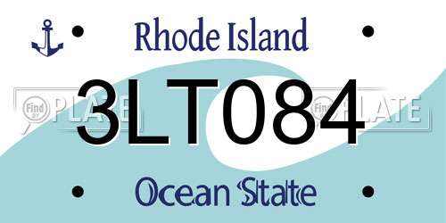 3LT084 Rhode Island License Plate
