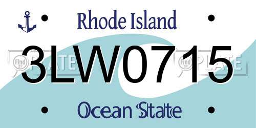3LW0715 Rhode Island License Plate