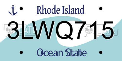 3LWQ715 Rhode Island License Plate