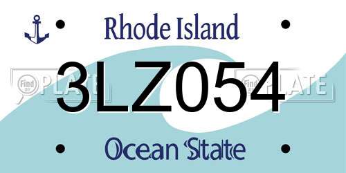 3LZ054 Rhode Island License Plate