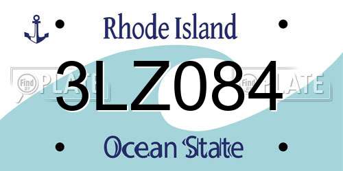 3LZ084 Rhode Island License Plate