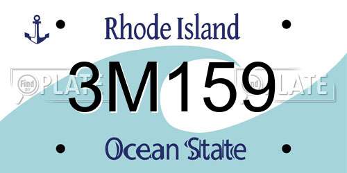 3M159 Rhode Island License Plate