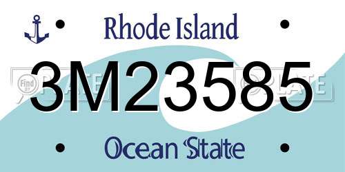 3M23585 Rhode Island License Plate