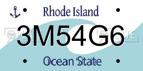 3M54G6 Rhode Island License Plate