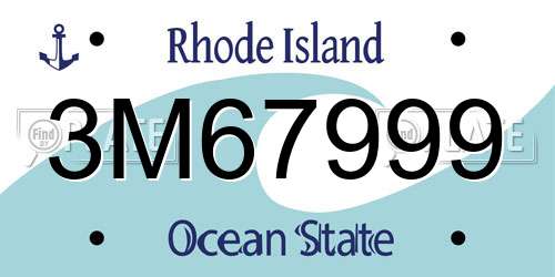 3M67999 Rhode Island License Plate