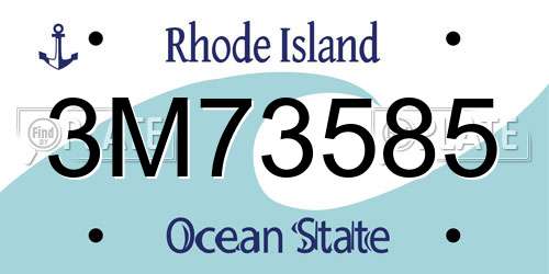 3M73585 Rhode Island License Plate