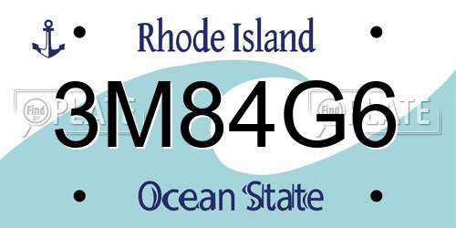 3M84G6 Rhode Island License Plate