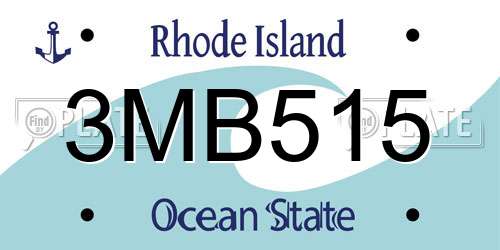 3MB515 Rhode Island License Plate