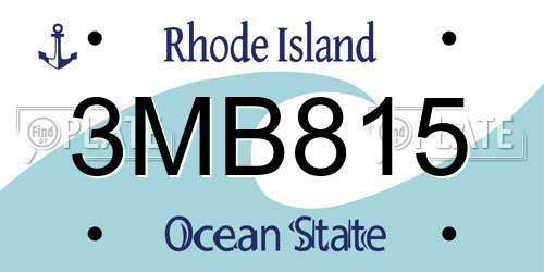 3MB815 Rhode Island License Plate