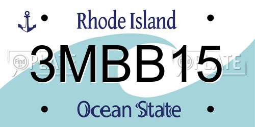 3MBB15 Rhode Island License Plate