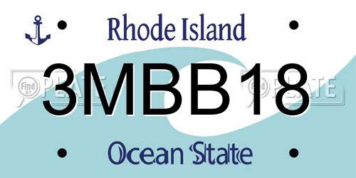 3MBB18 Rhode Island License Plate