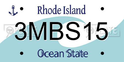 3MBS15 Rhode Island License Plate