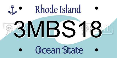 3MBS18 Rhode Island License Plate