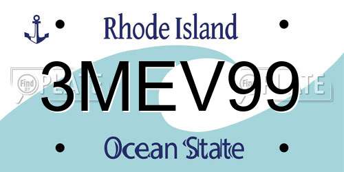 3MEV99 Rhode Island License Plate