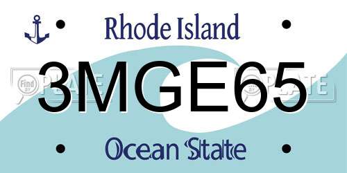 3MGE65 Rhode Island License Plate