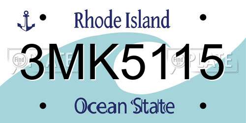 3MK5115 Rhode Island License Plate