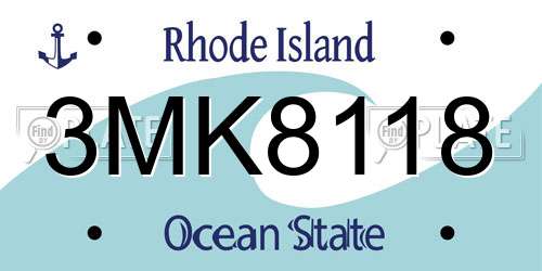 3MK8118 Rhode Island License Plate