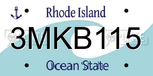3MKB115 Rhode Island License Plate