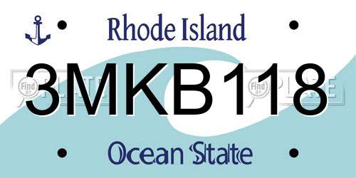 3MKB118 Rhode Island License Plate