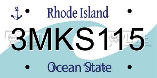 3MKS115 Rhode Island License Plate