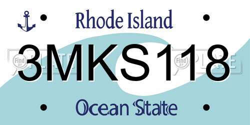 3MKS118 Rhode Island License Plate
